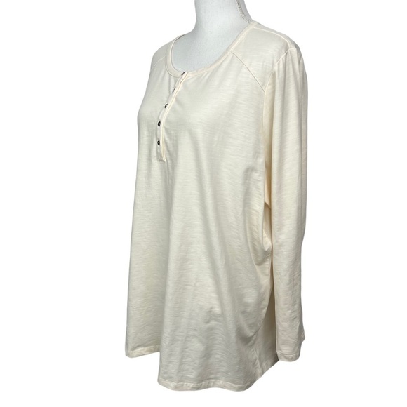 d & co. Essentials Women’s Pullover Top Sz 2X Cream Color Long Sleeves Stretch - Picture 3 of 11